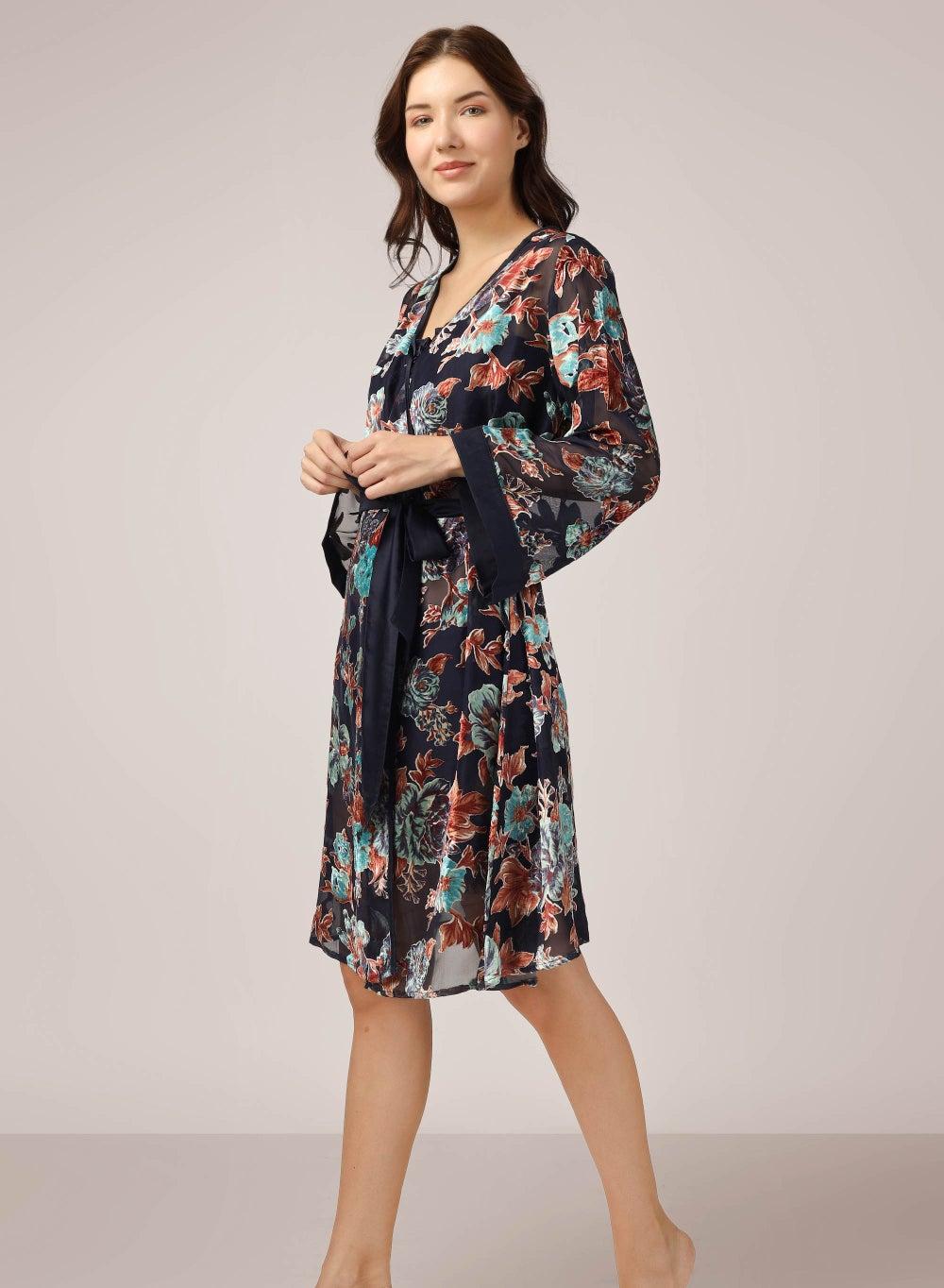 Bella Luxe 3 Piece Nightwear Set Multicolour - Image 1