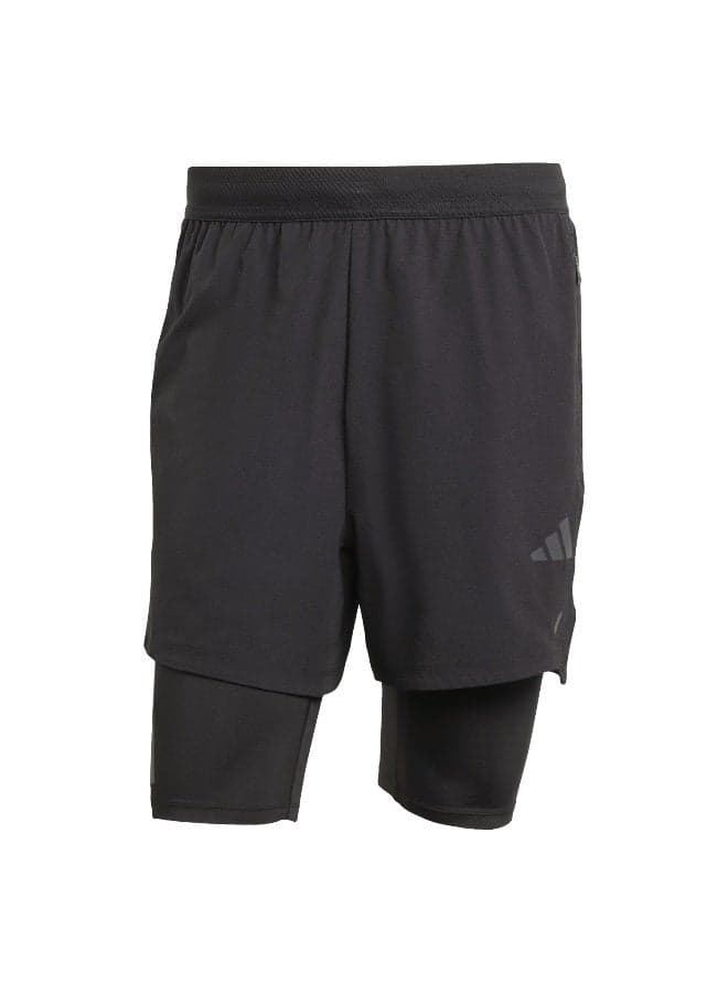 adidas Power 2In1 Training Shorts Black/Carbon - Image 1