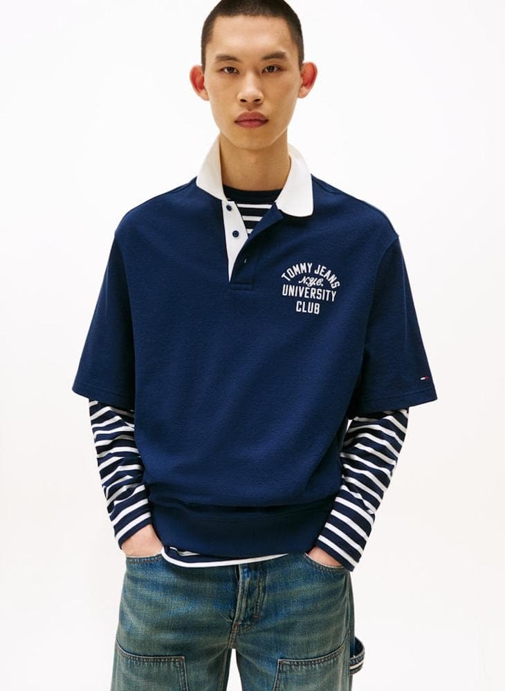 Tommy Jeans DM0DM21786C1G Classic Cotton Polo Blue - Image 1