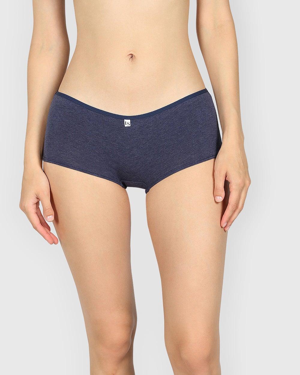 La Senza Dark Navy Heather Boyshort Panty - Image 1