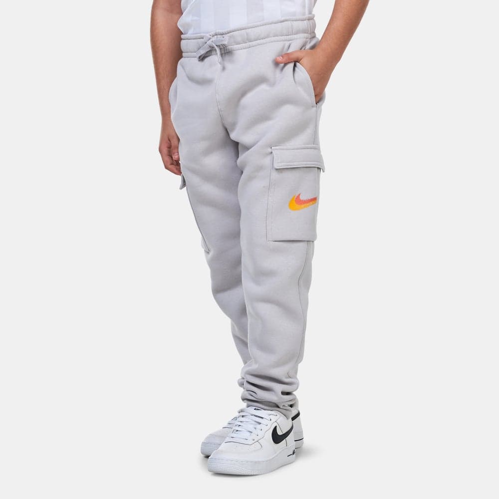 Boys Grey Fleece Cargo Trousers Straight Fit - Image 1
