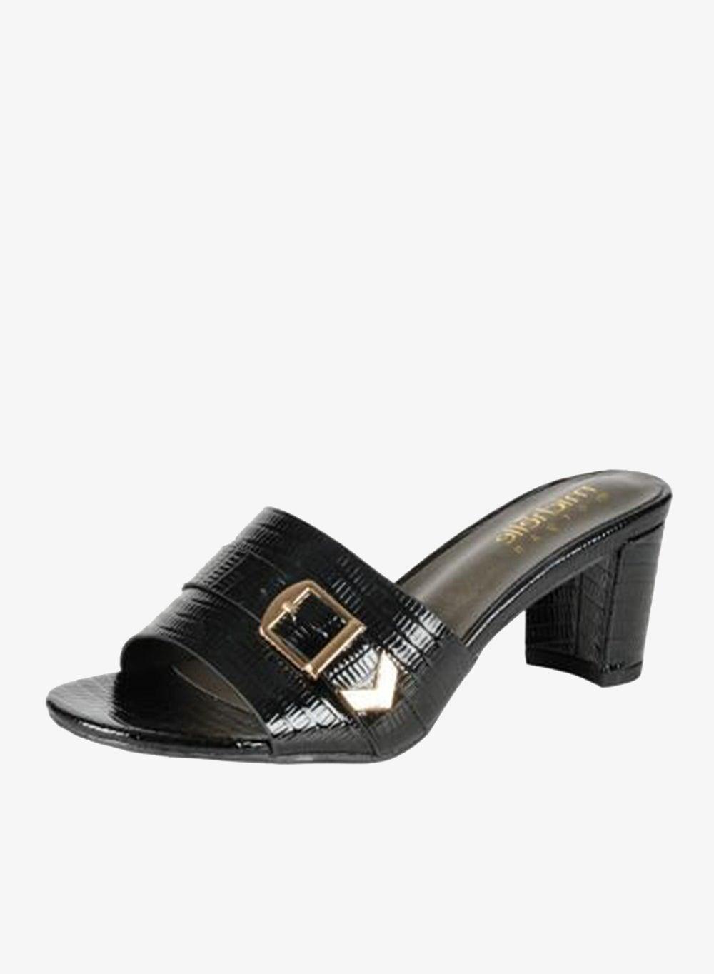 Michelle Morgan 413RJ192 Black Block Heel Sandals - Image 1