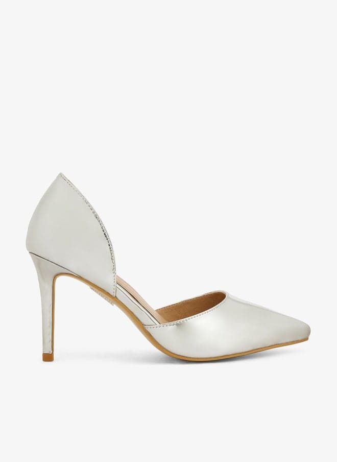 Mh17 Silver Metallic d'Orsay Stiletto Pumps - Image 1