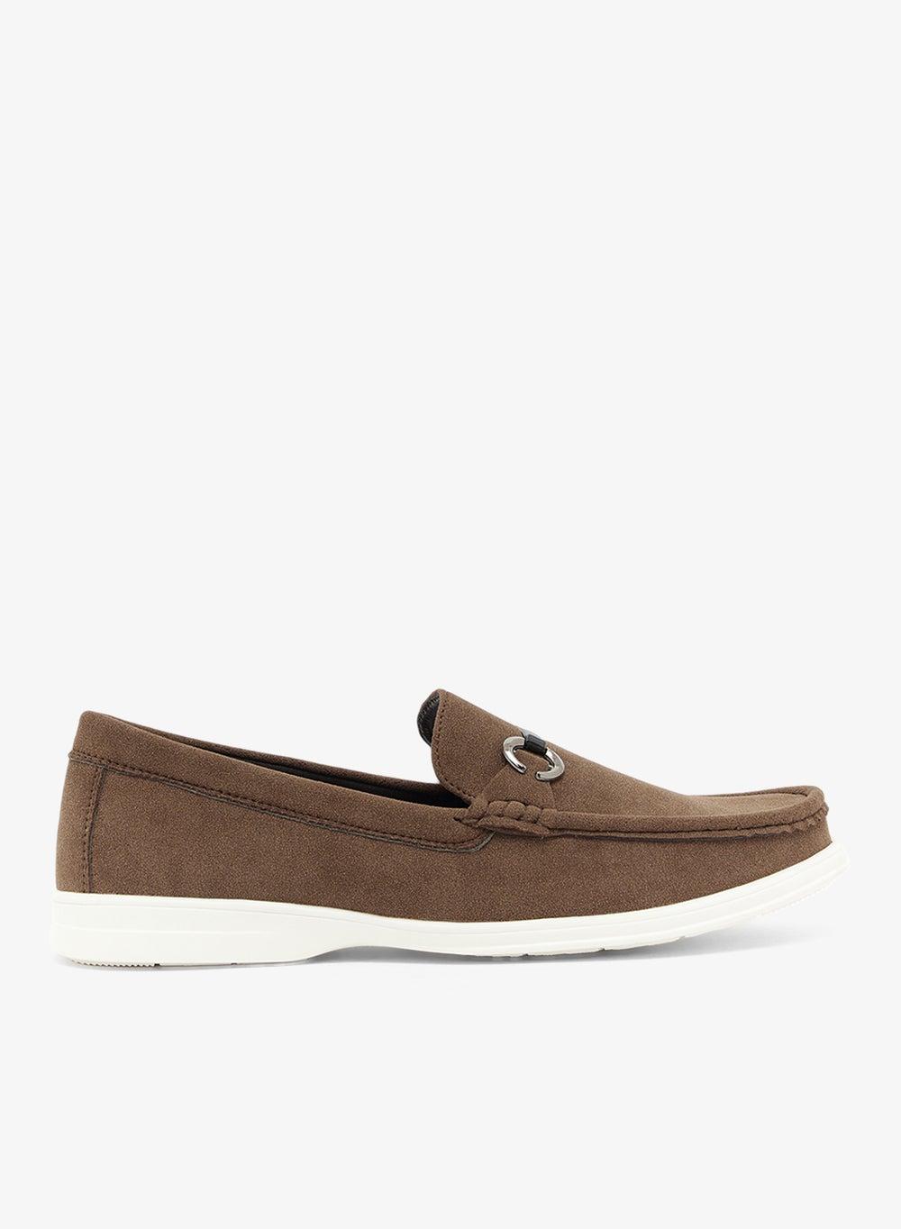 Taupe Faux Suede Slip-On Loafers Nmc 012 - Image 1