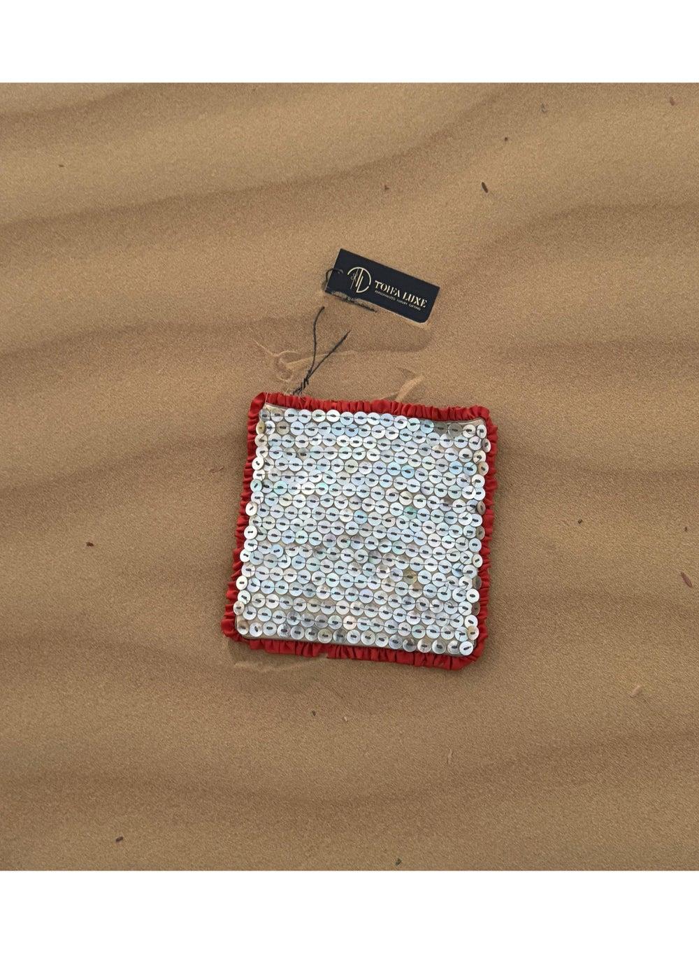 Tohfa Luxe Noor Mother-of-Pearl Square Clutch 19x19.5 cm - Image 1