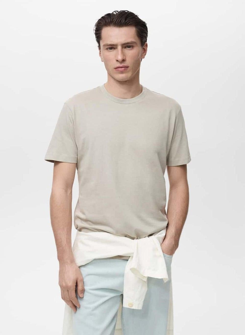 Slim-Fit Cotton T-Shirt 17031230 Modern Grey - Image 1