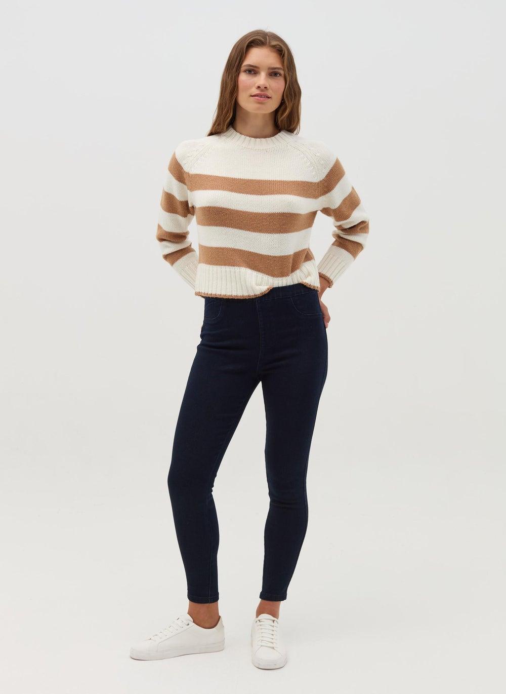Navy Skinny-Fit Jeggings Mid-Rise Stretch - Image 1