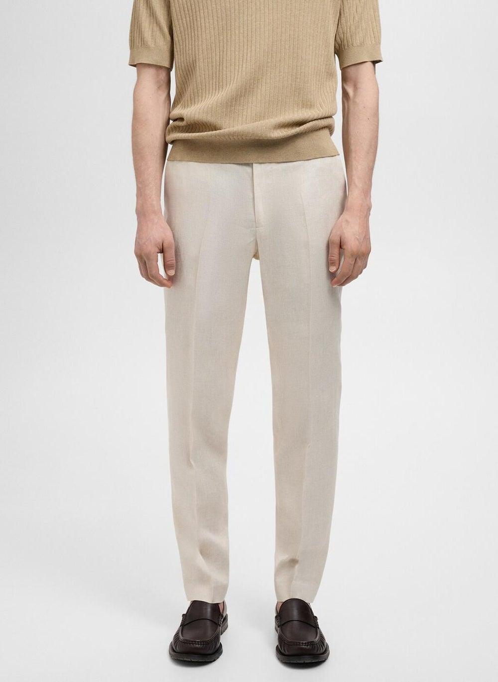 Amalfi Linen Slim-Fit Suit Trousers - Image 1