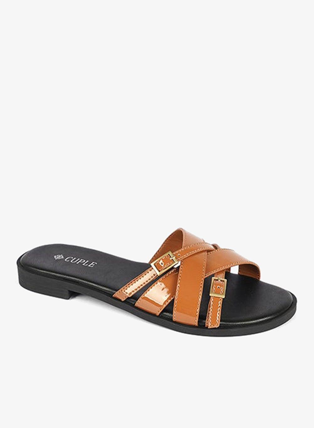 Elegant Multi-Strap Flat Slip-On Sandals for Women - Image 1