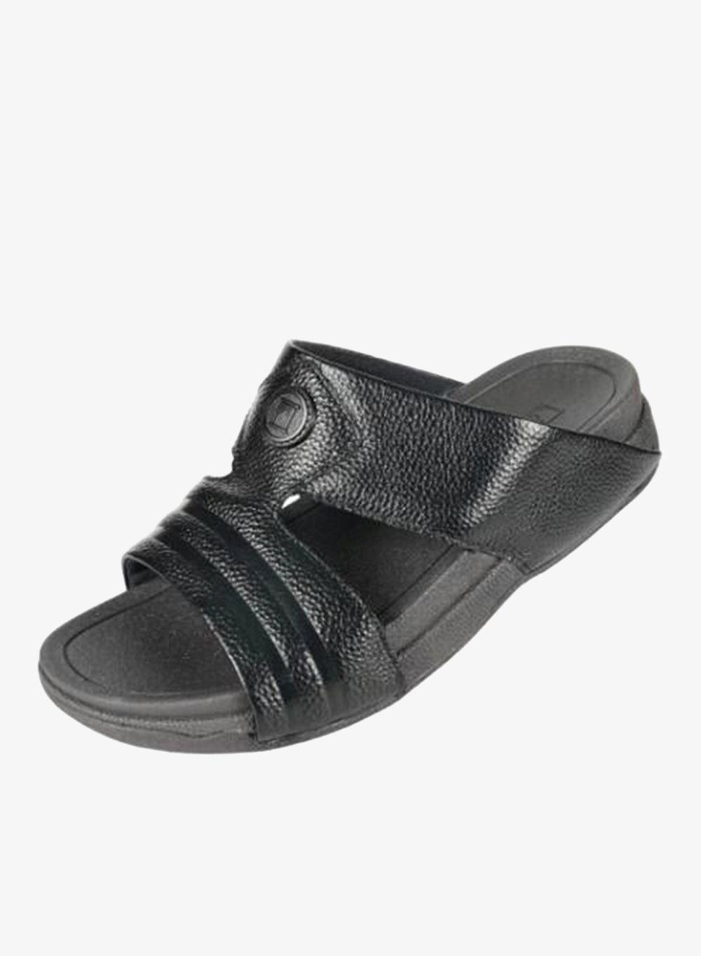 Barjeel 008-3539 Black Leather Arabian Sandals - Image 1