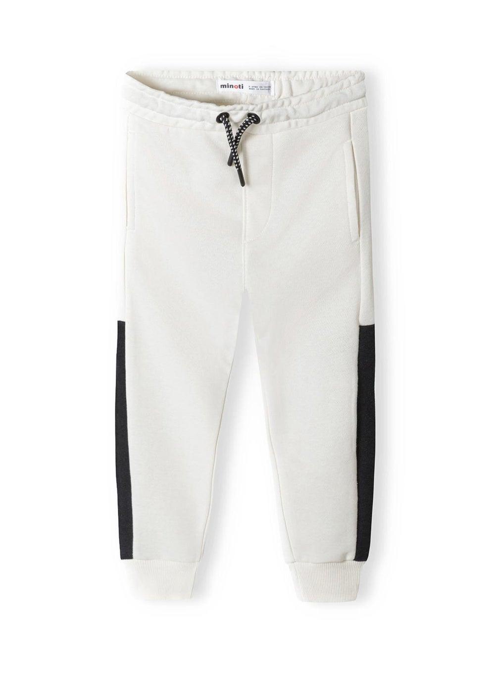 Cream Boys Jogpants with Printed Panels Detail - Image 1