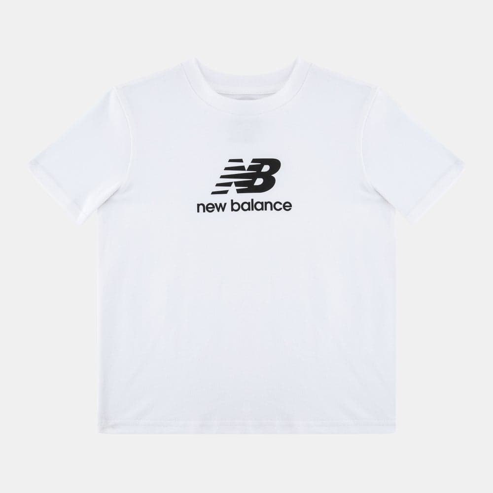New Balance Kids Stacked Logo Cotton T‑Shirt White - Image 1