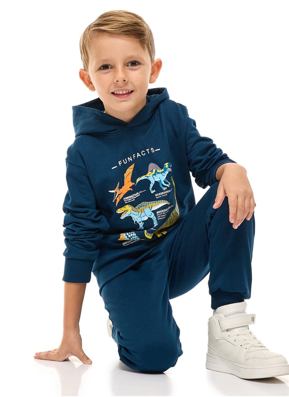 Navy Boys Hoodie Jogger Set 2-8Y Cotton Tracksuit - Image 1