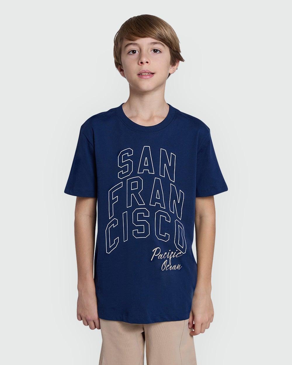 Blue Wing Teal Boys Modern Cotton Tee - Image 1