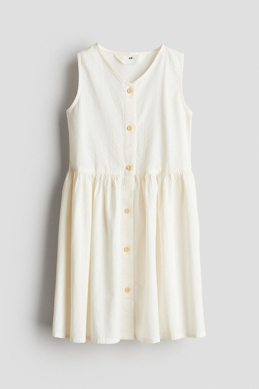 Girls Off-White Button-Down Tiered Midi Dress 1270217251 - Image 1