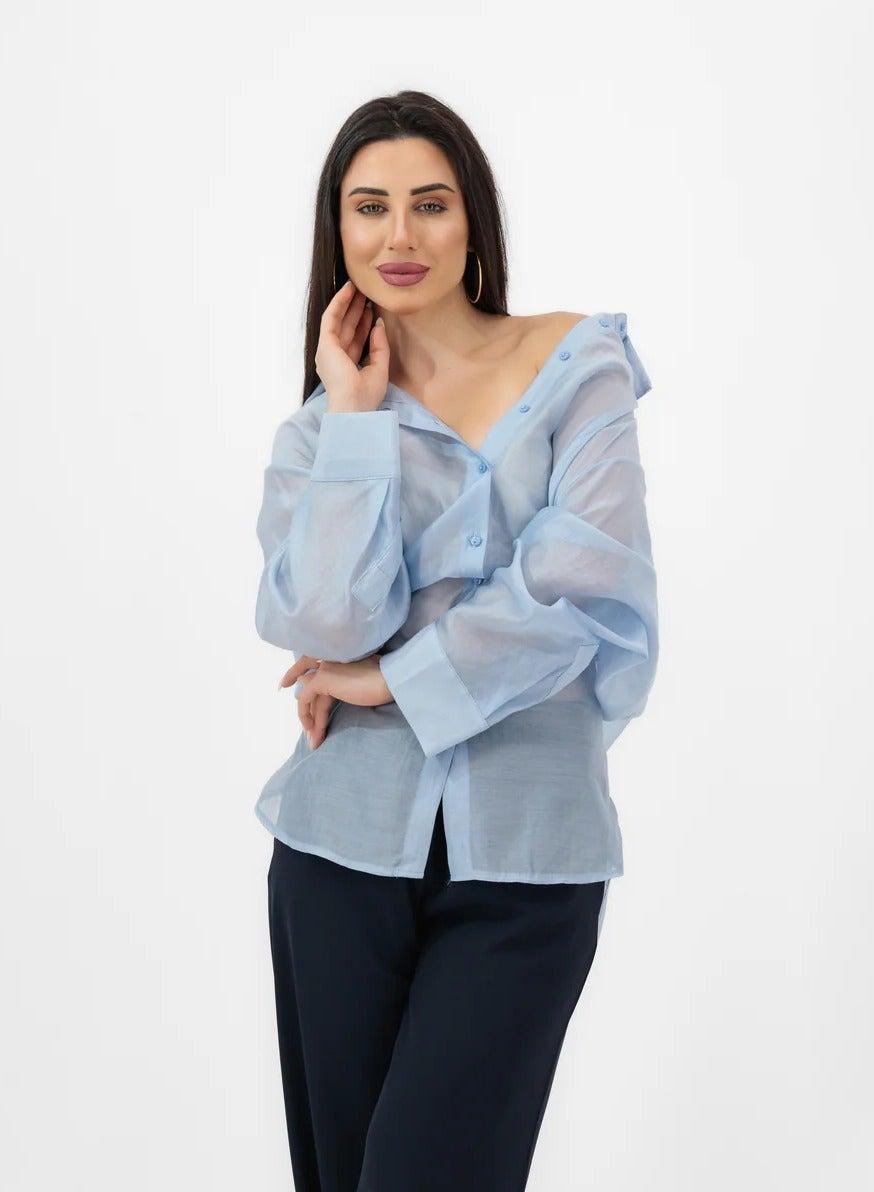 Elegant Light Oversized Blue Shirt UAE Edition - Image 1