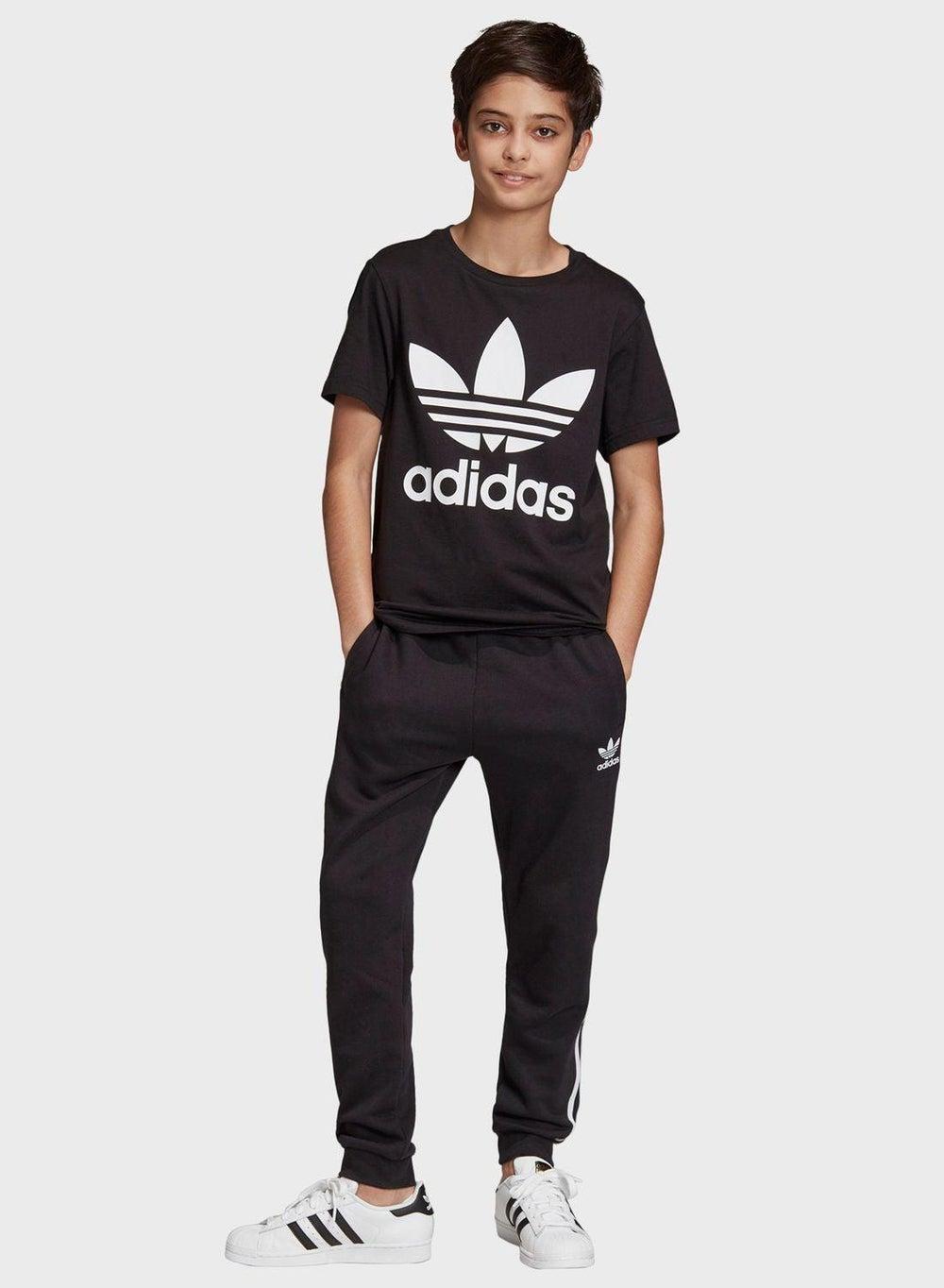 Adidas Trefoil Logo Cotton T-Shirt Black White - Image 1