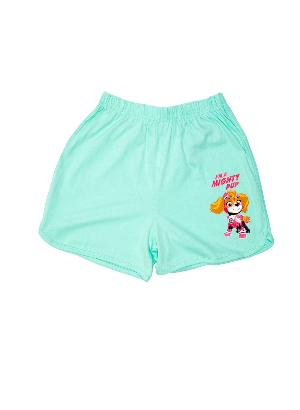 Paw Patrol Girls Green Cotton Shorts - Image 1