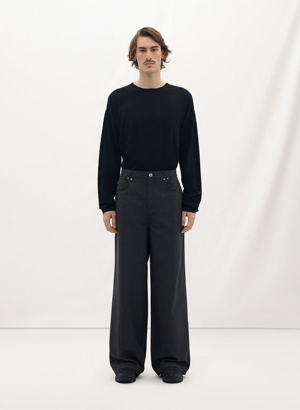 PANT 103 Wide-Leg Striped Track Pants - Image 1