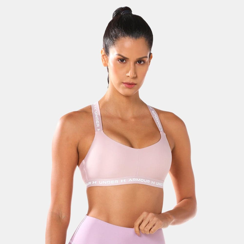 Under Armour Crossback Sports Bra Pink Light Support - Image 1