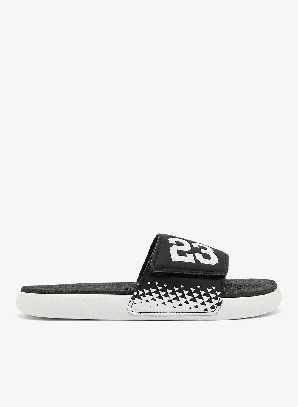 MSLP25861 Casual Black White Slide Sandals - Image 1