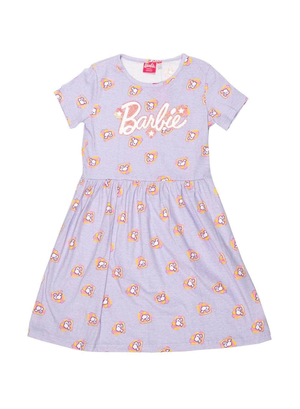 Lavender Cartoon Print Knit Dress - Image 1