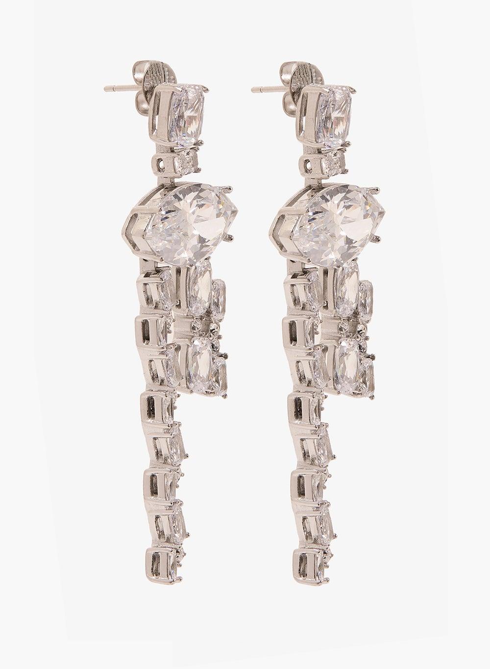 Rhodium Crystal Chandelier Earrings Jube05351Jwrh - Image 1