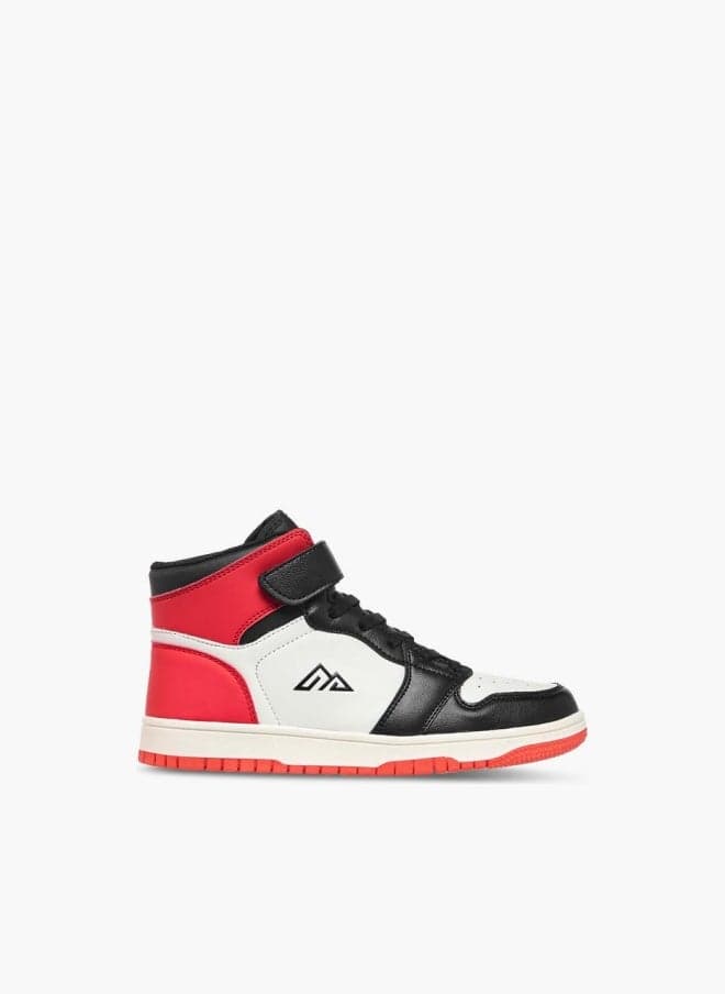 Boys Red Panelled High-Top Sneakers 14Nx5 10920Bpred - Image 1