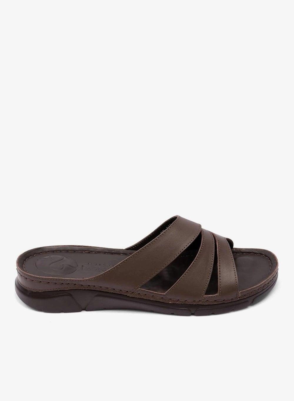 Comfort Plus Brown Leather Women’s Sandals Flexible Outsole - Image 1