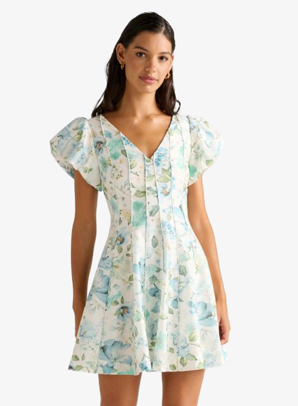 Camden Floral Puffed Sleeve Mini Dress - Image 1