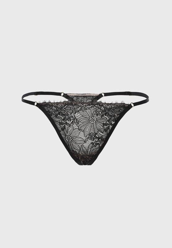 Isla & Evie Lace String Panty Classic Black - Image 1