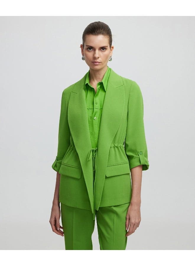 Green Regular Fit Unlined Drawstring Jacket - Image 1