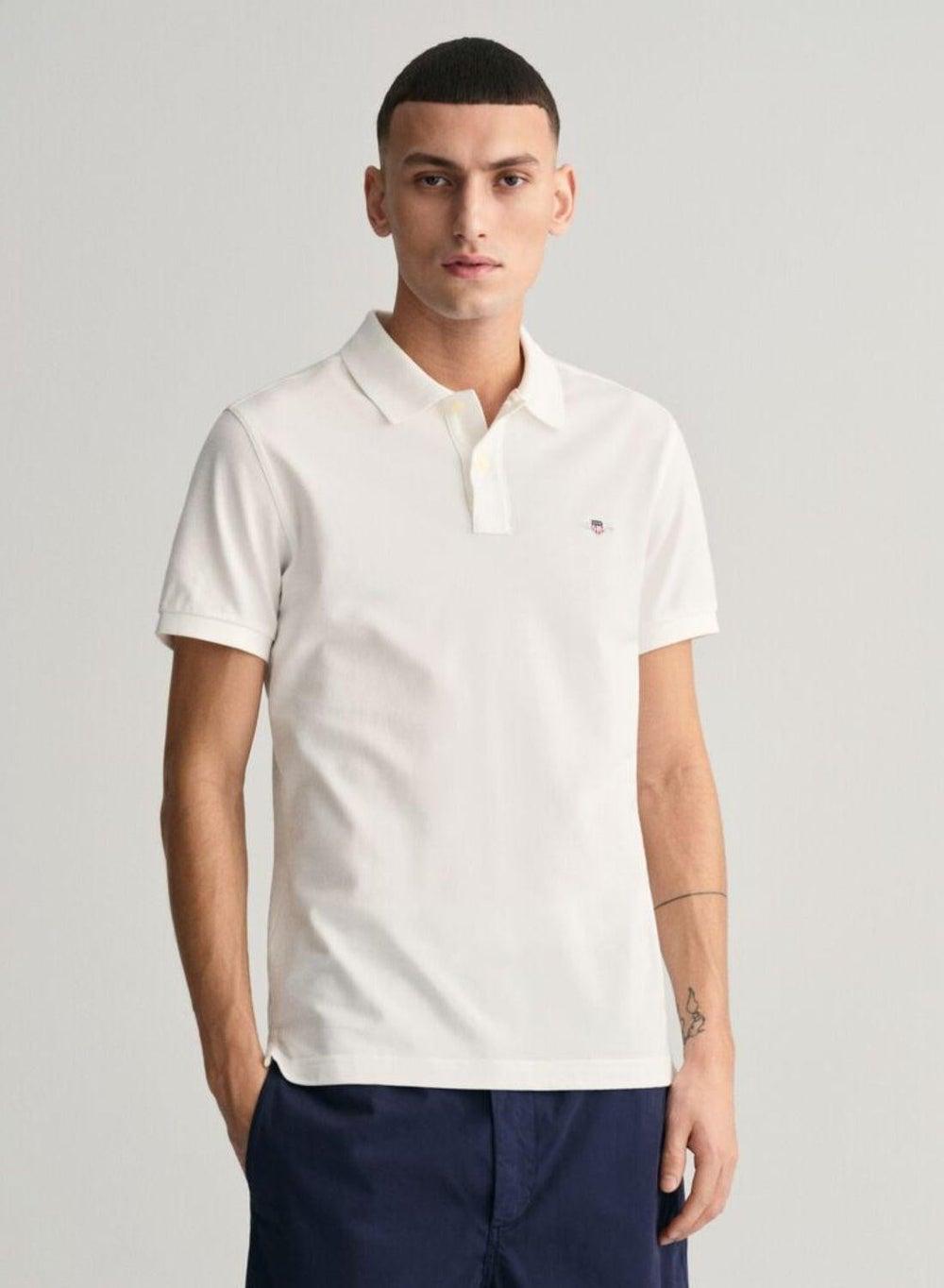 Gant Slim Fit Shield Piqué Polo Shirt - Image 1
