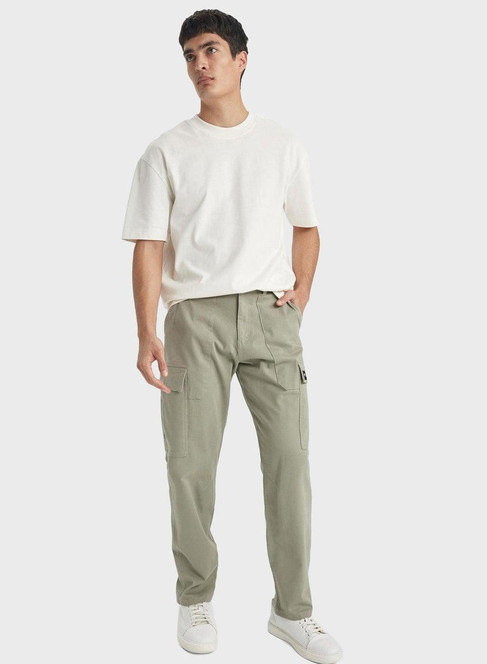 Men’s Cargo Fit Trousers B4142Ax Green - Image 1