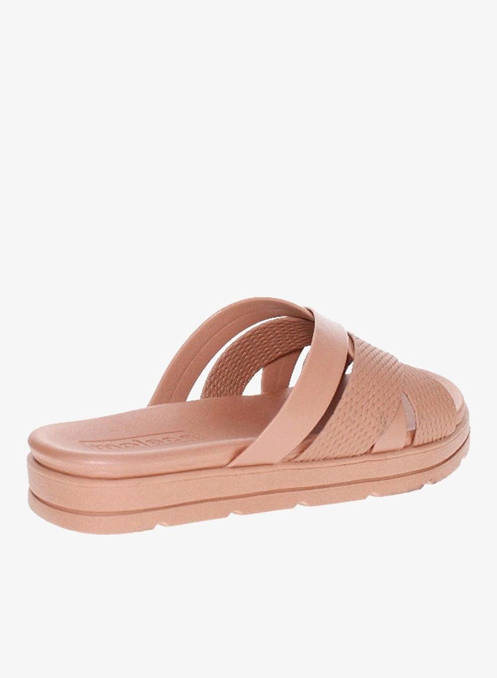 Beige PU Flat Sandals for Women Classic Comfort Fit - Image 1
