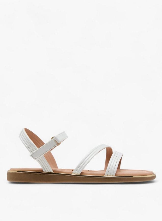 White Cross-Strap Girls Sandals R25Ss04918 - Image 1