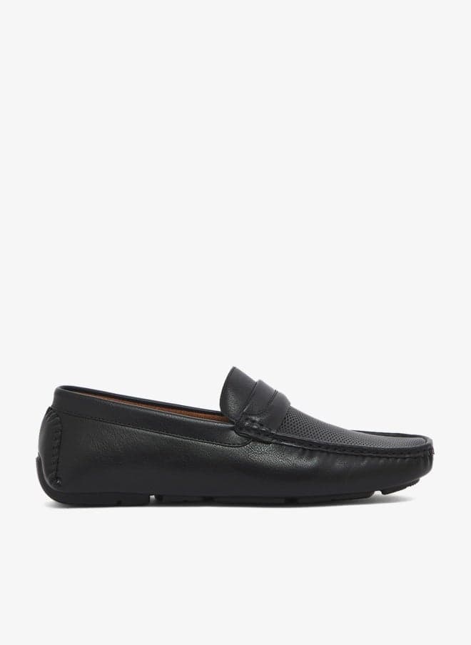 25008 Black Casual Moccasin Slip-On Shoes - Image 1
