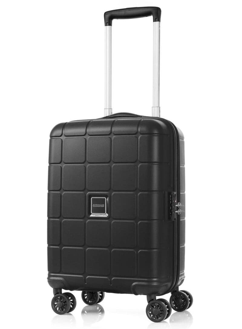 Hundo 55cm Cabin Suitcase Black Polypropylene Spinner - Image 1
