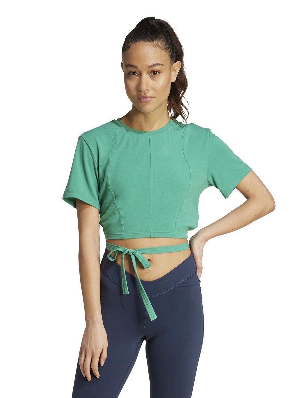 adidas AEROREADY Cropped Yoga Tee JD4208 - Image 1