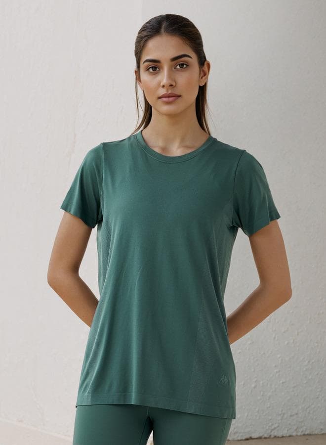 Kappa Seamless Regular Fit Green T-Shirt - Image 1