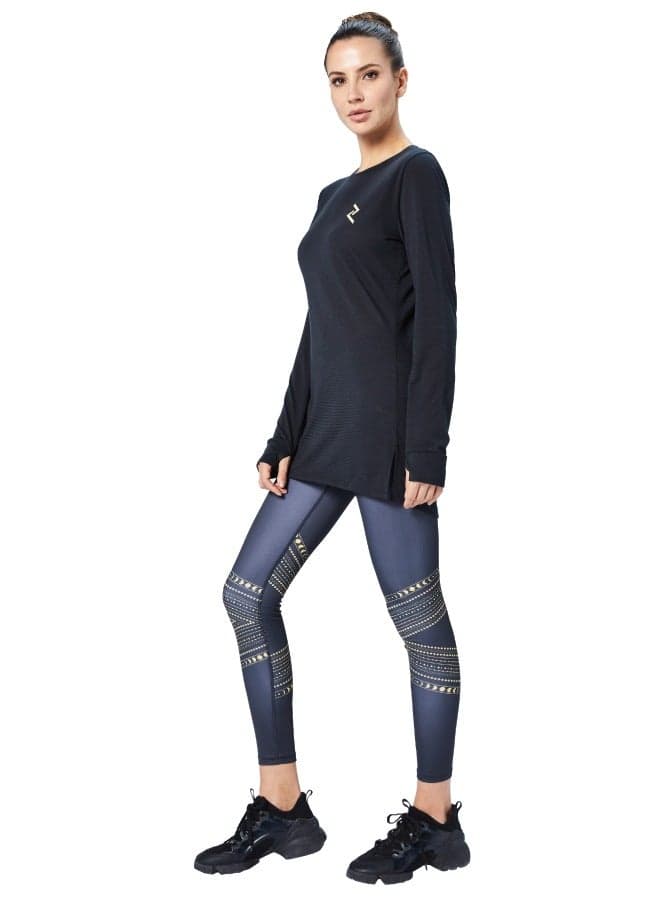 Women's Full Sleeve Top and Leggings Set Black - Image 1