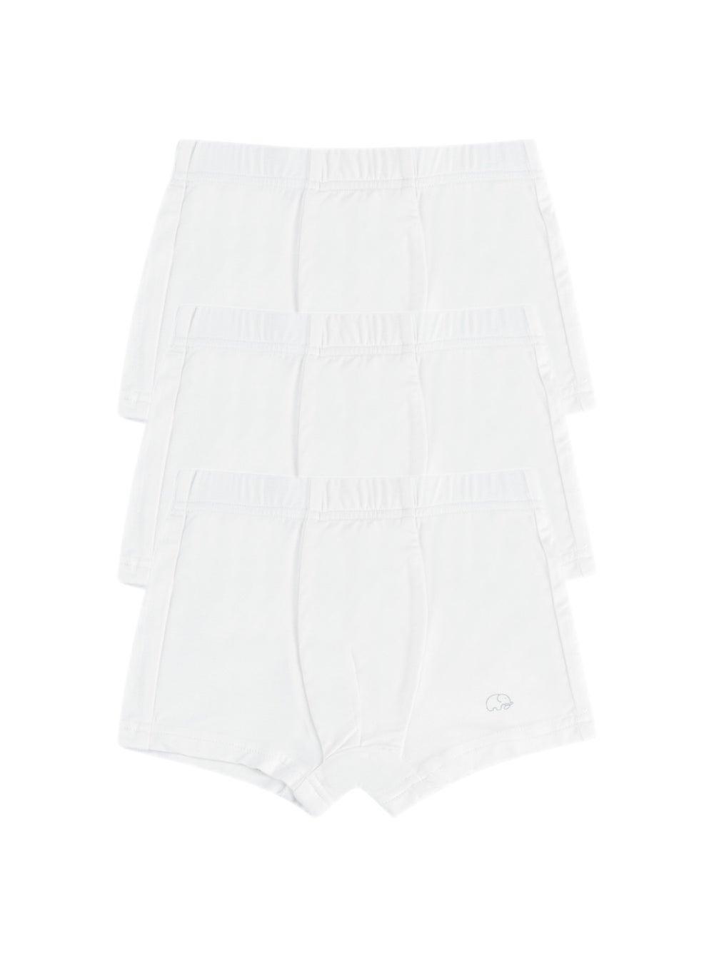 Organic Bamboo Boxer Briefs Set of 3 White - Image 1