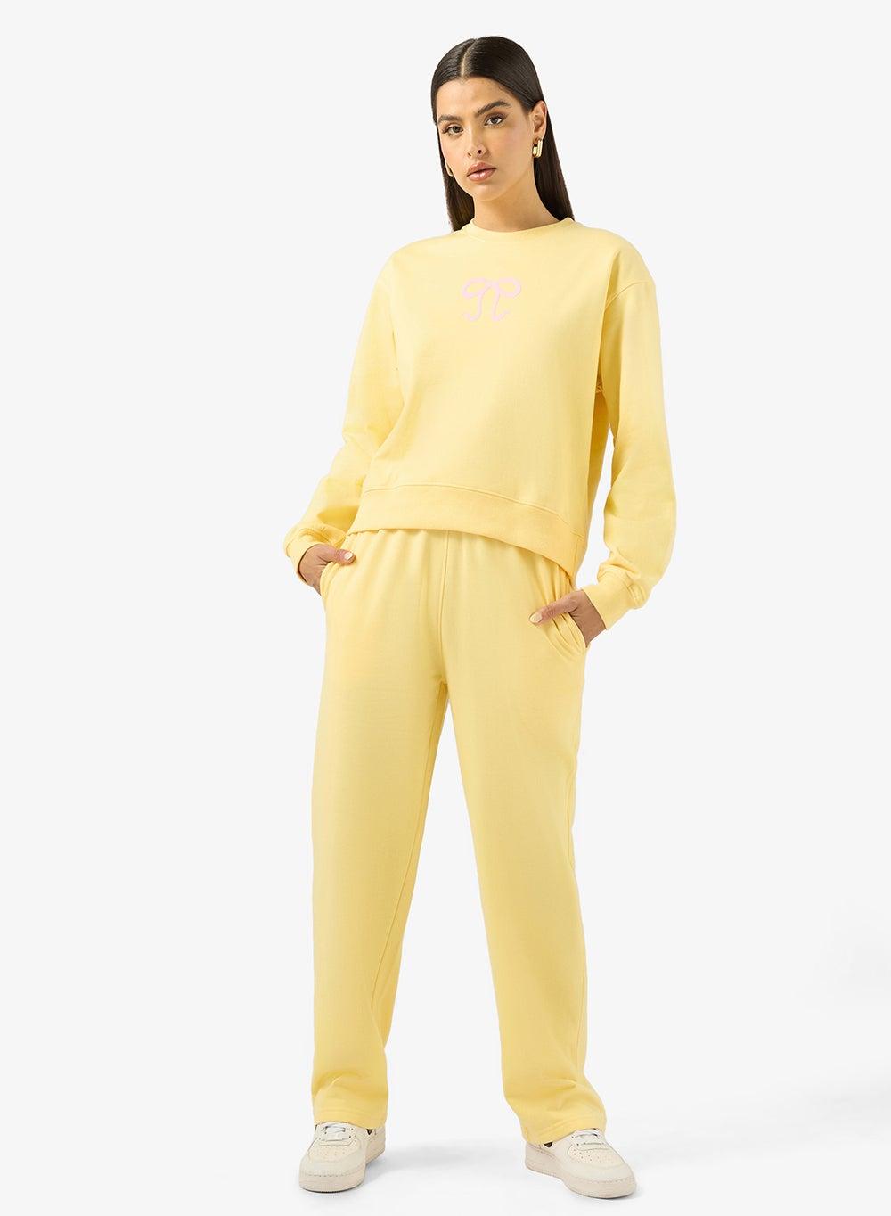 Oversize Varsity Fleece Set Nmts021 Yellow - Image 1