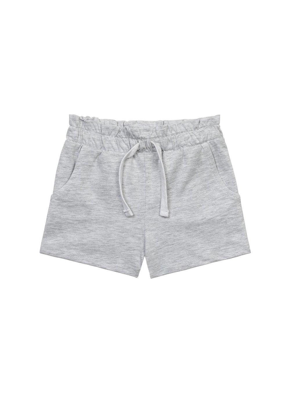 Girls Grey Jersey Shorts with Elastic Waistband - Image 1