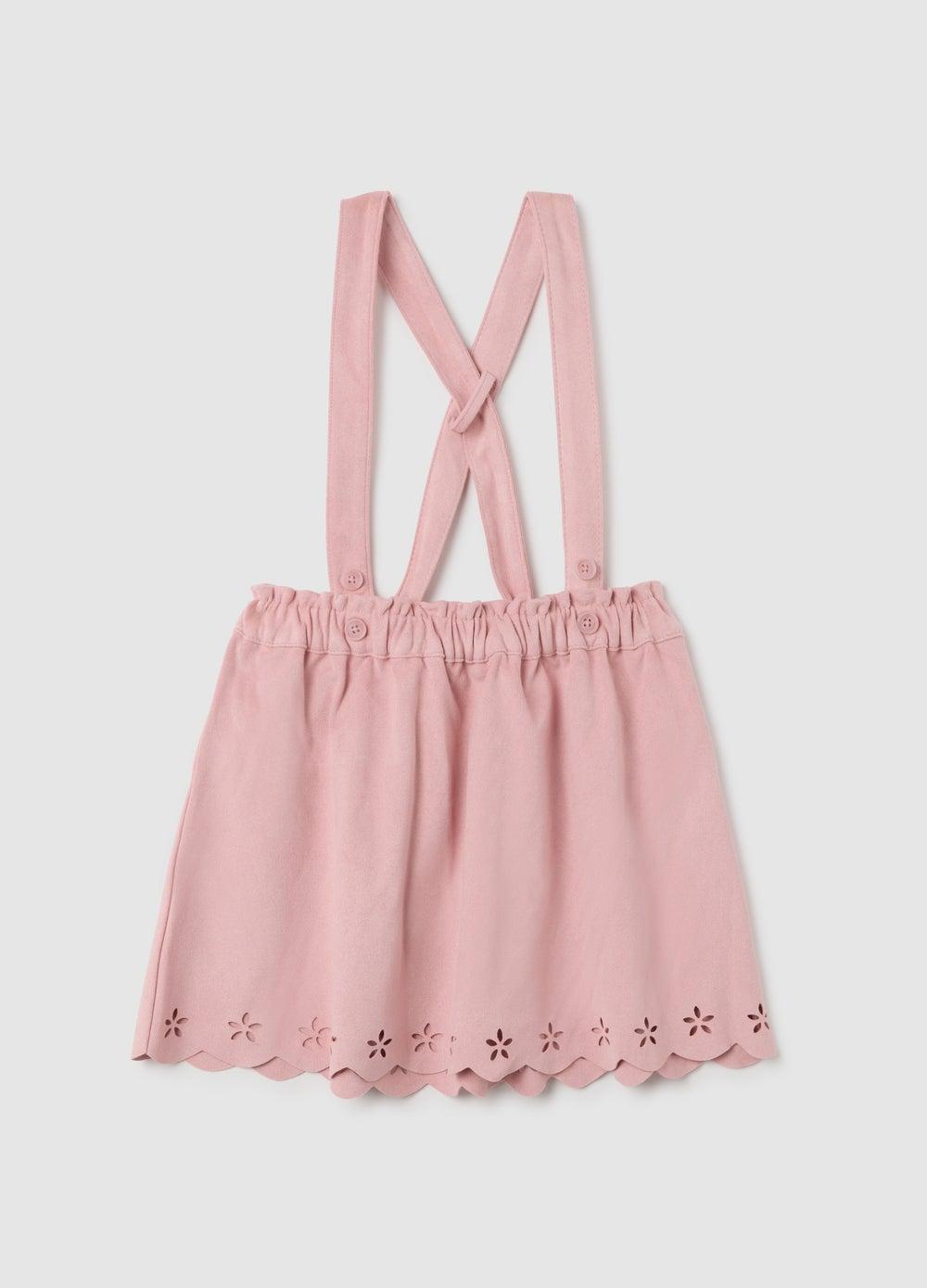Pink Stretch Floral Hem Skirt with Removable Straps - Image 1