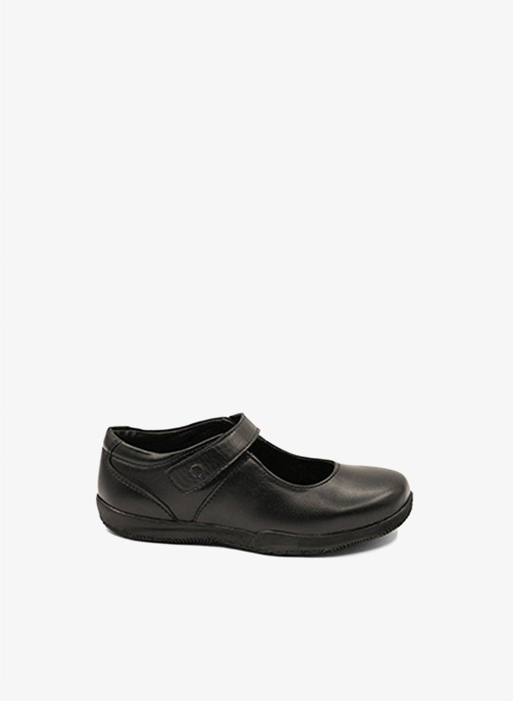 Girls Black School Ballerina Shoes with Cushioned Comfort - Image 1