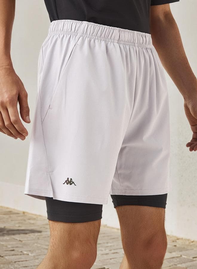 Kappa Logo Performance Running Shorts with Inner Layer - Image 1