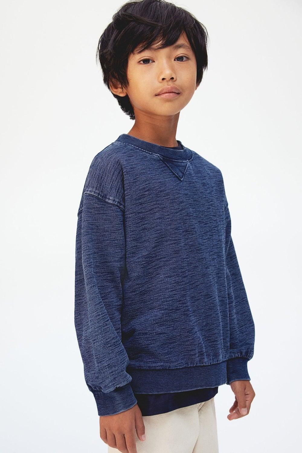 Girls Blue Crew-Neck Sweatshirt Pullover - Image 1