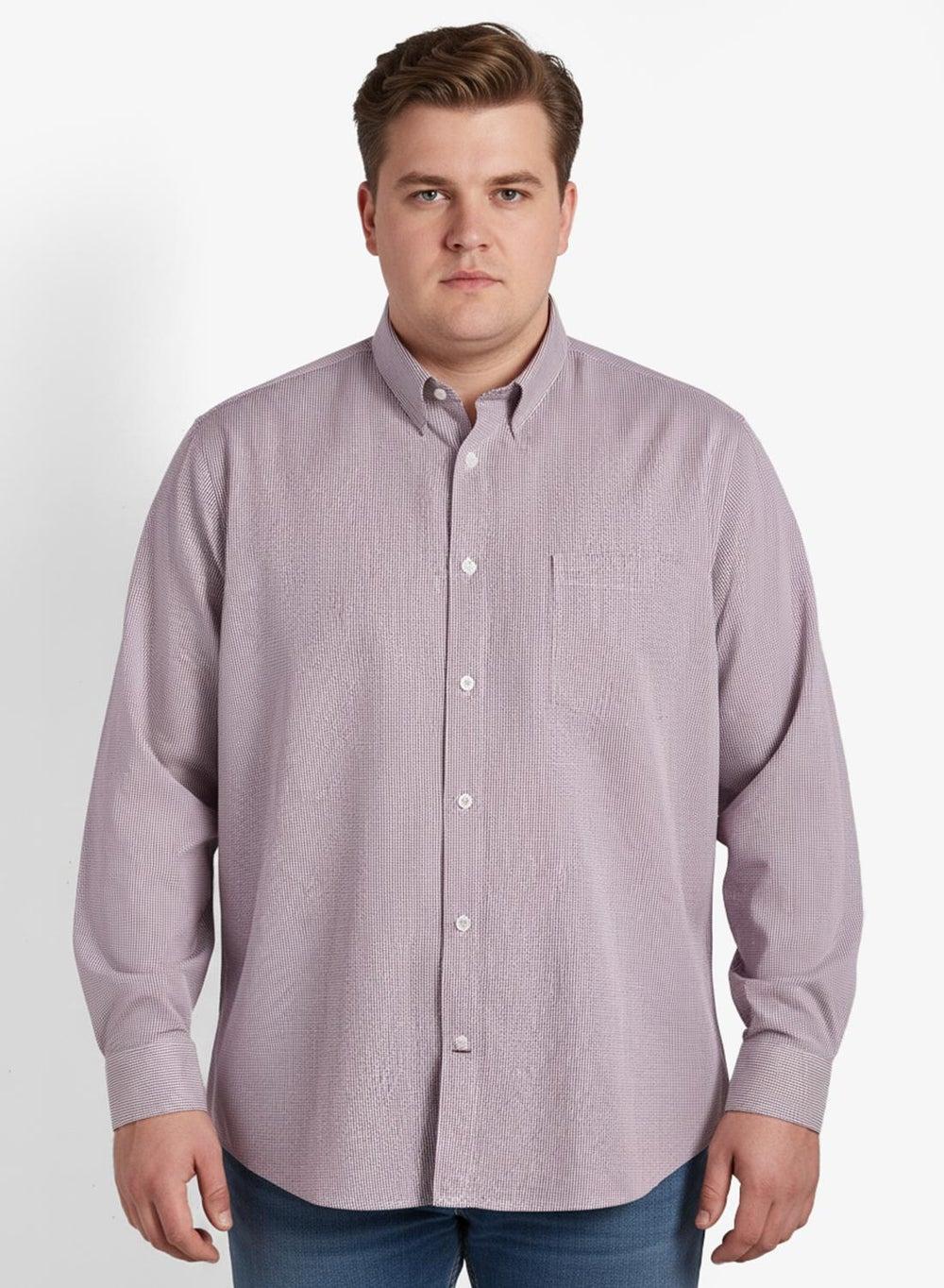 Dark Red Tiny Check Shirt Sc401Dr - Image 1