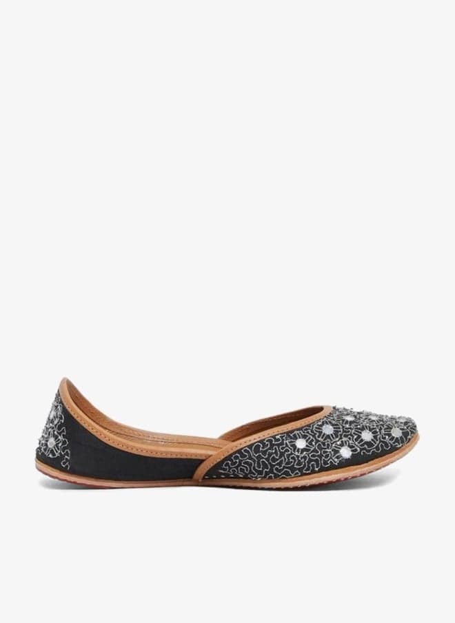 Embellished Ethnic Flat Slip-On Sandals for Women - Image 1